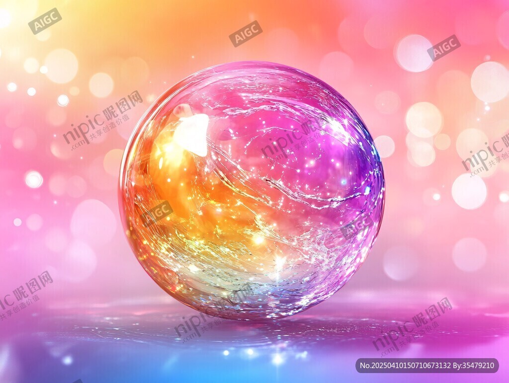 梦幻炫彩透明球体