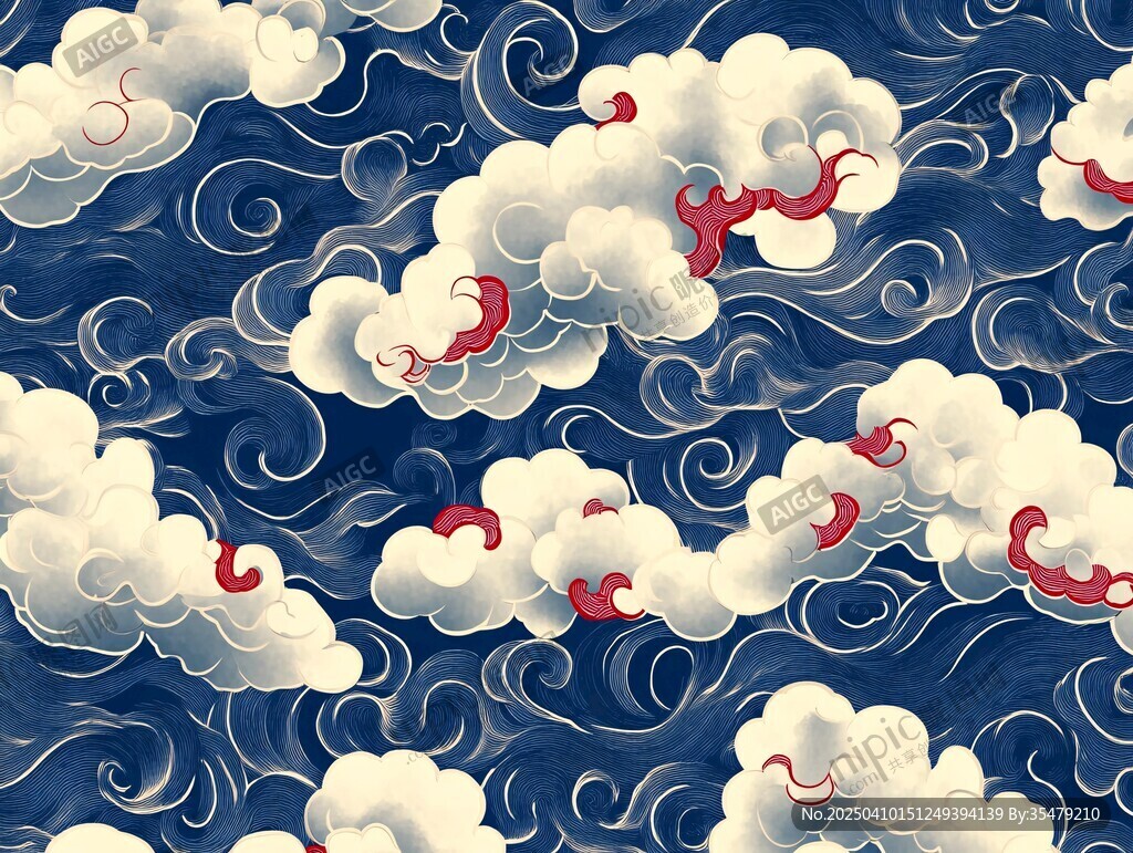 中式云纹图案 灵动飘逸