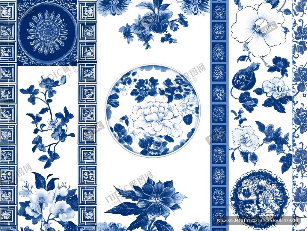 青花瓷精美图案设计元素