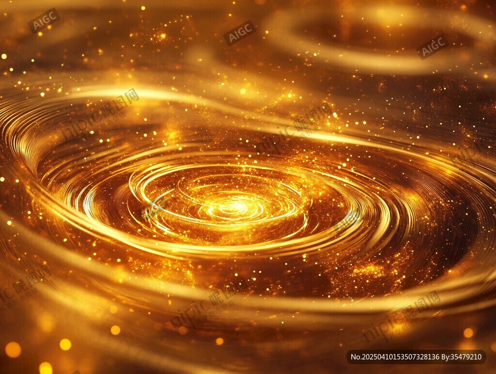 金色旋涡光效梦幻背景