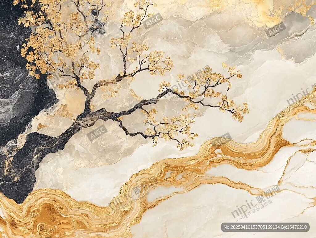 金树流纹 奢华艺术背景图