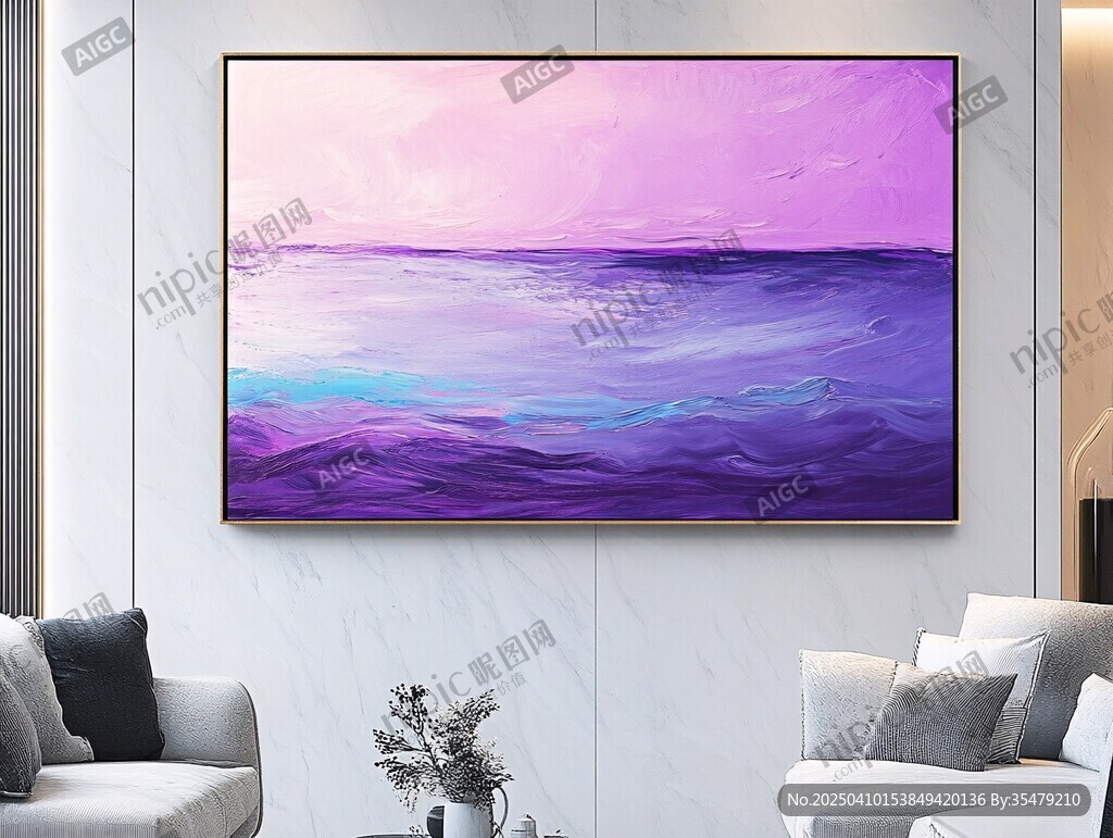 紫色海洋抽象装饰画