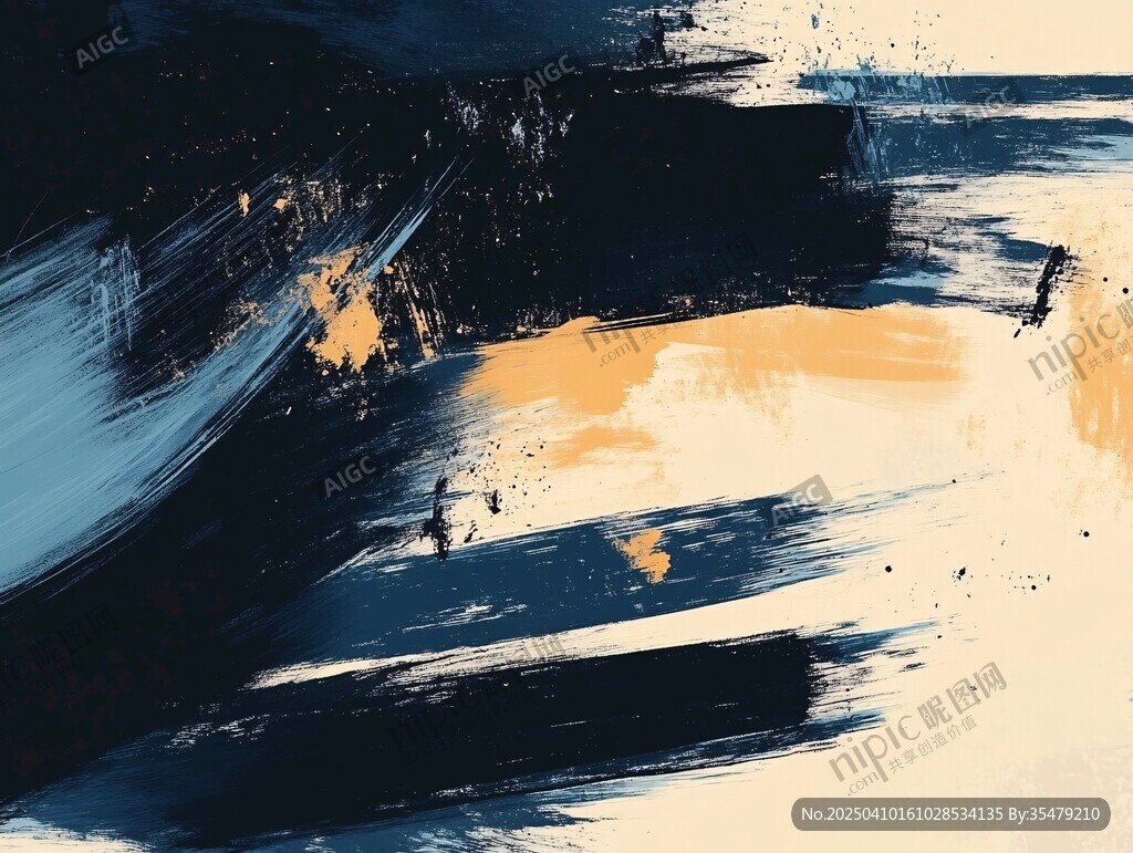 抽象笔触艺术画作