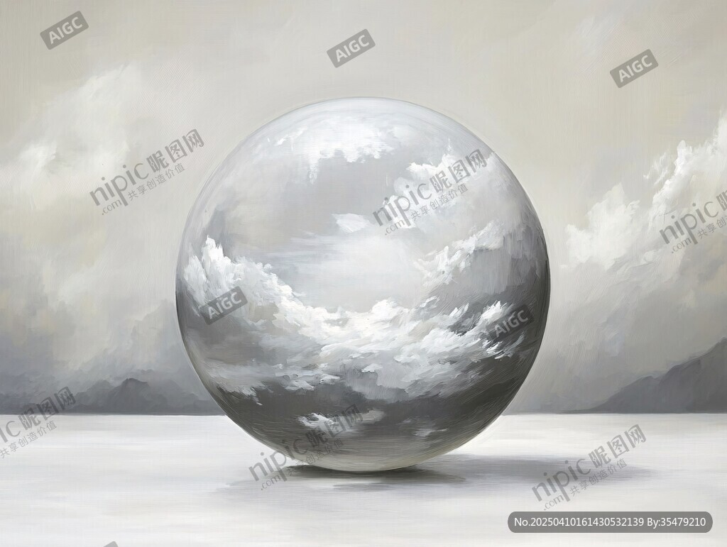 梦幻云纹球体艺术画面
