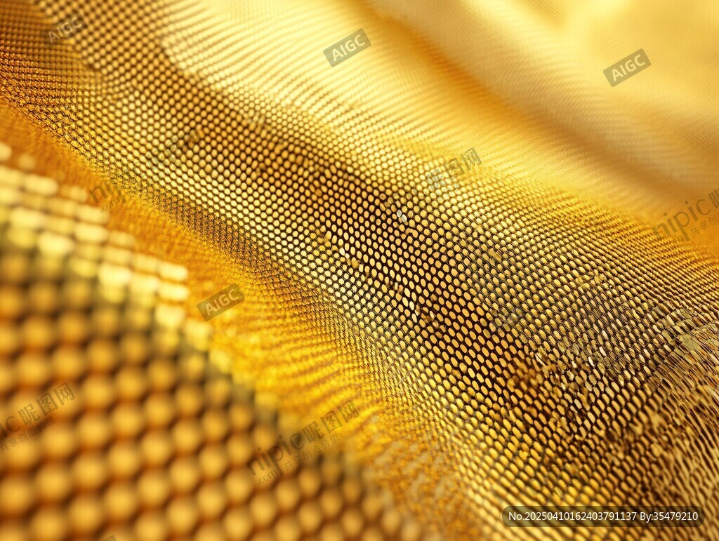 金色纹理布料特写