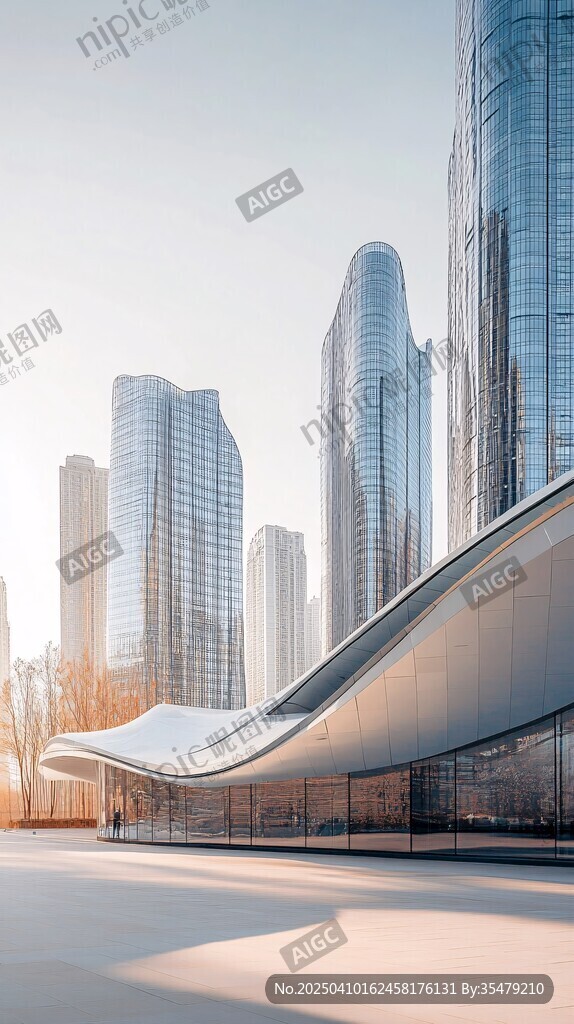现代都市的未来感建筑景观