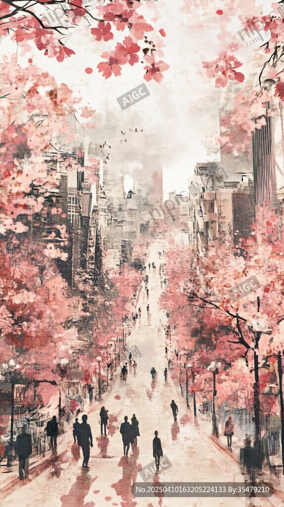 春日樱花下的城市漫步