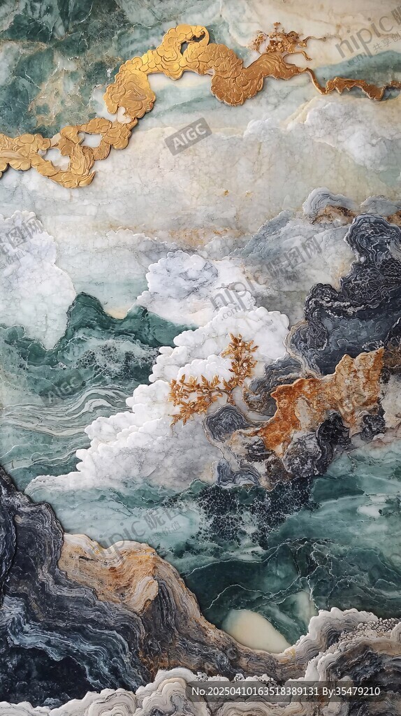 龙游云海大理石纹理背景图