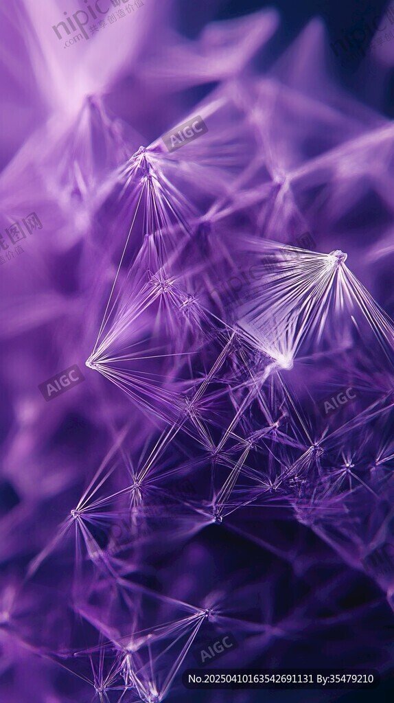 梦幻紫色几何线条艺术图