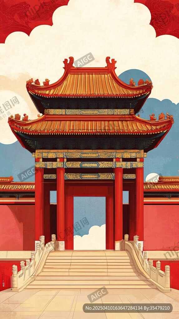 古风中式宫殿建筑景观