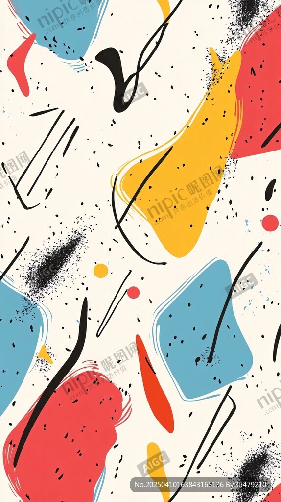 抽象几何多彩艺术图案