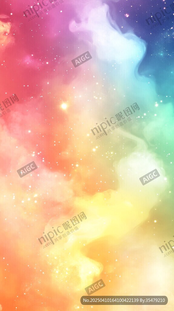 梦幻多彩星云背景图