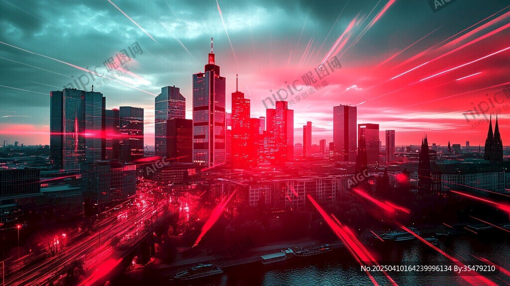 未来感霓虹都市夜景
