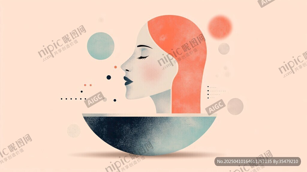 梦幻女孩头像插画艺术