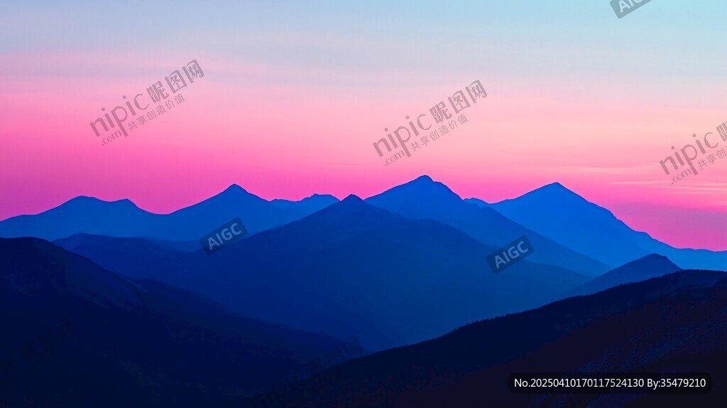 日落时分的壮丽山峦