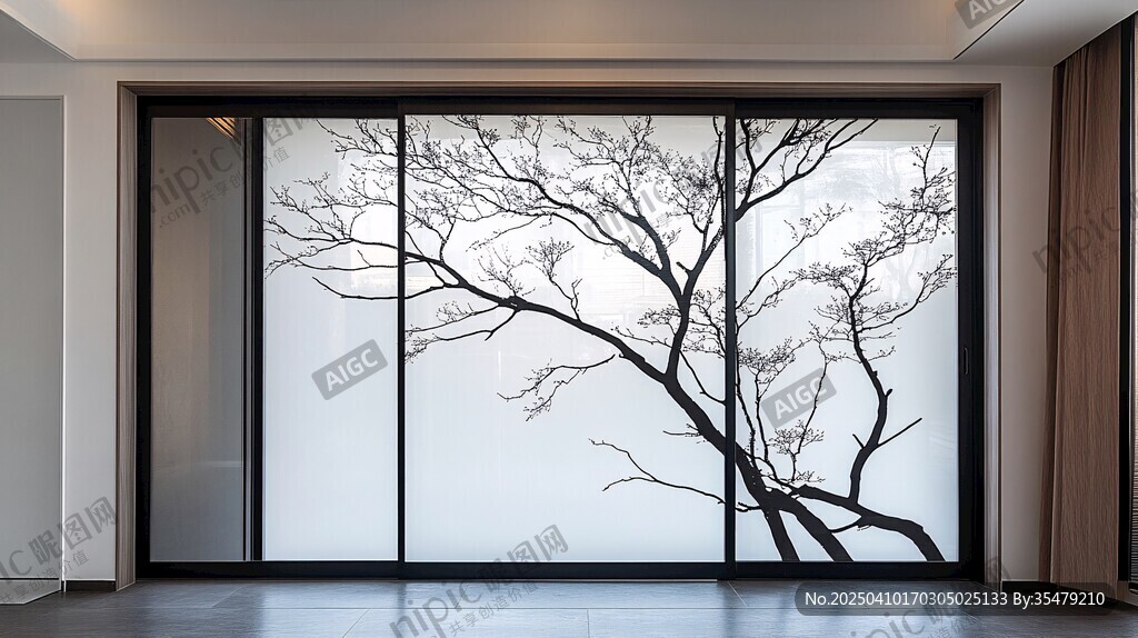 室内中式风玻璃隔断美景