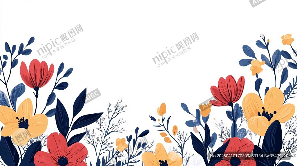 花卉边框装饰插画