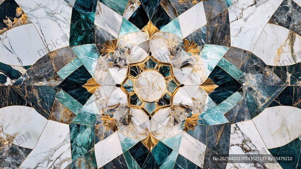 奢华大理石几何拼接图案