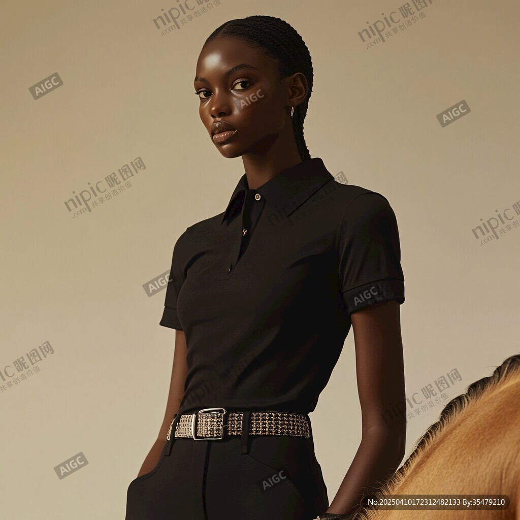 黑人女性身着马术风格服饰