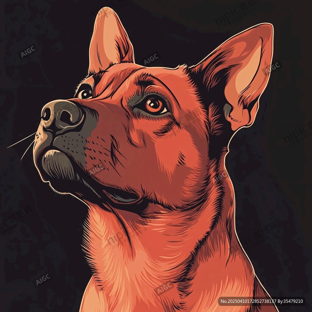 红犬肖像 专注神情的魅力