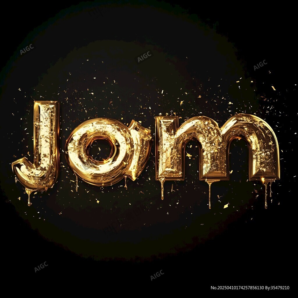 金色立体Jam字母特效