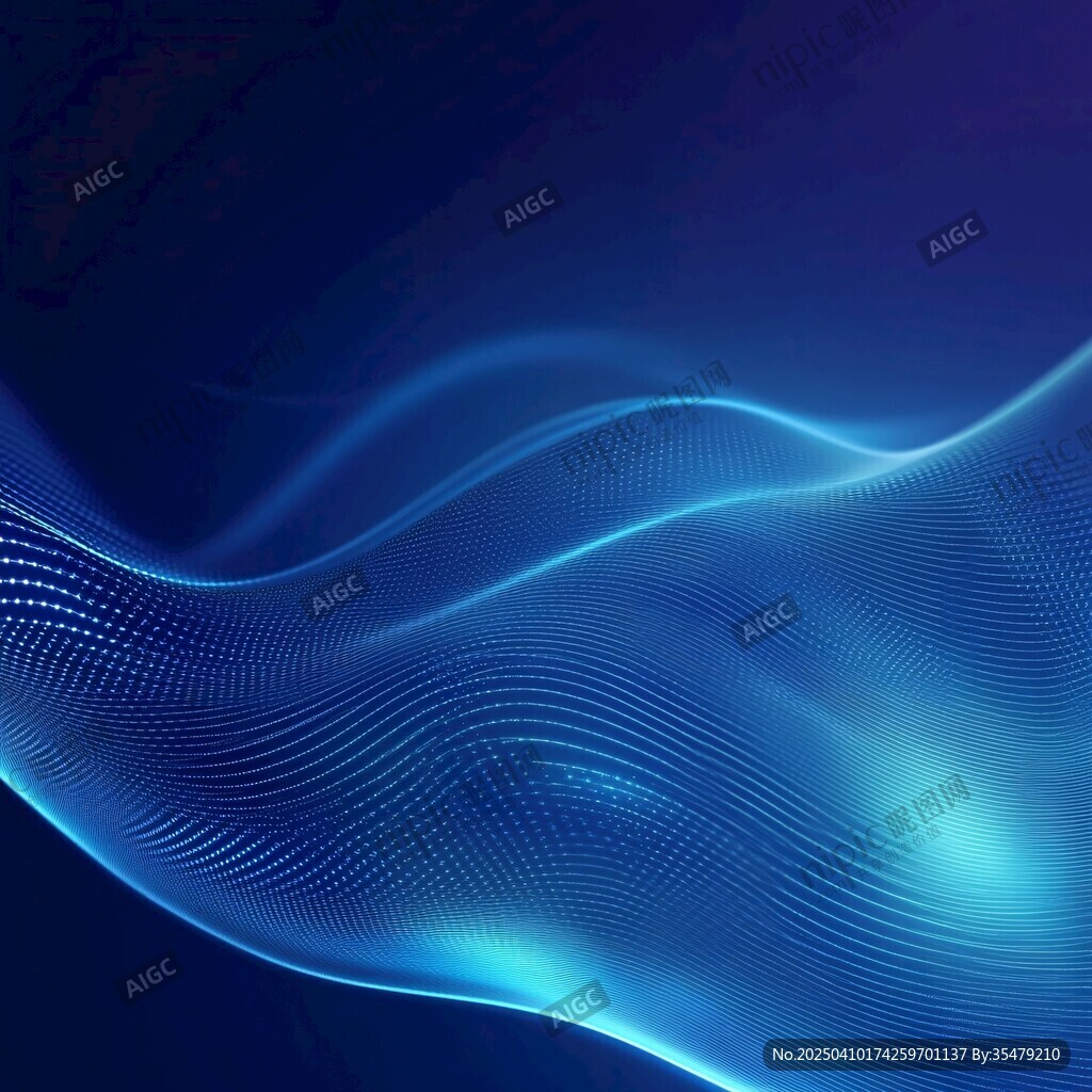 蓝色科技感动态波浪背景图