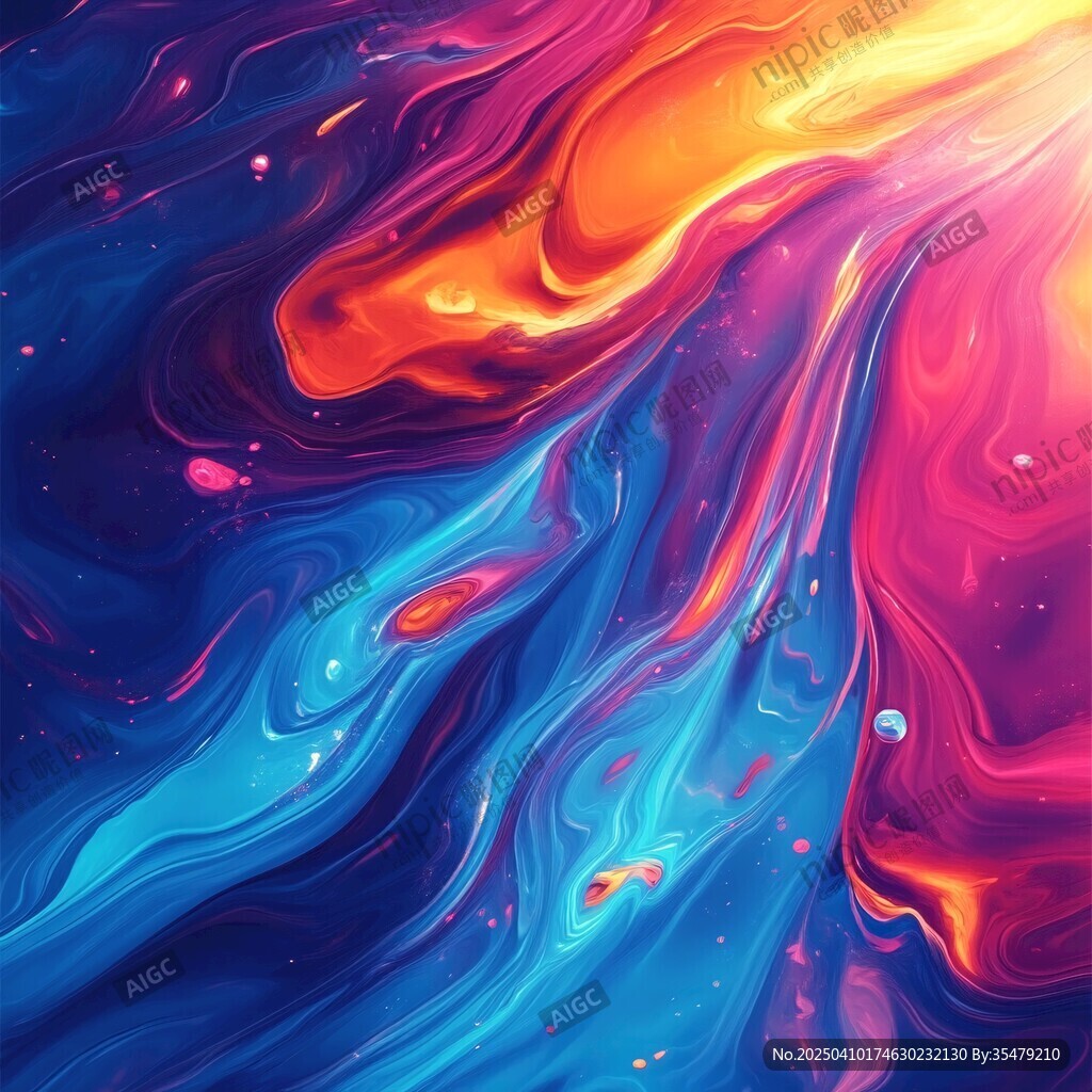 梦幻炫彩流体艺术背景图