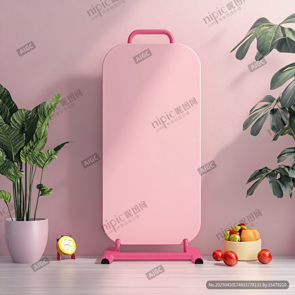 粉色便携行李箱 清新场景