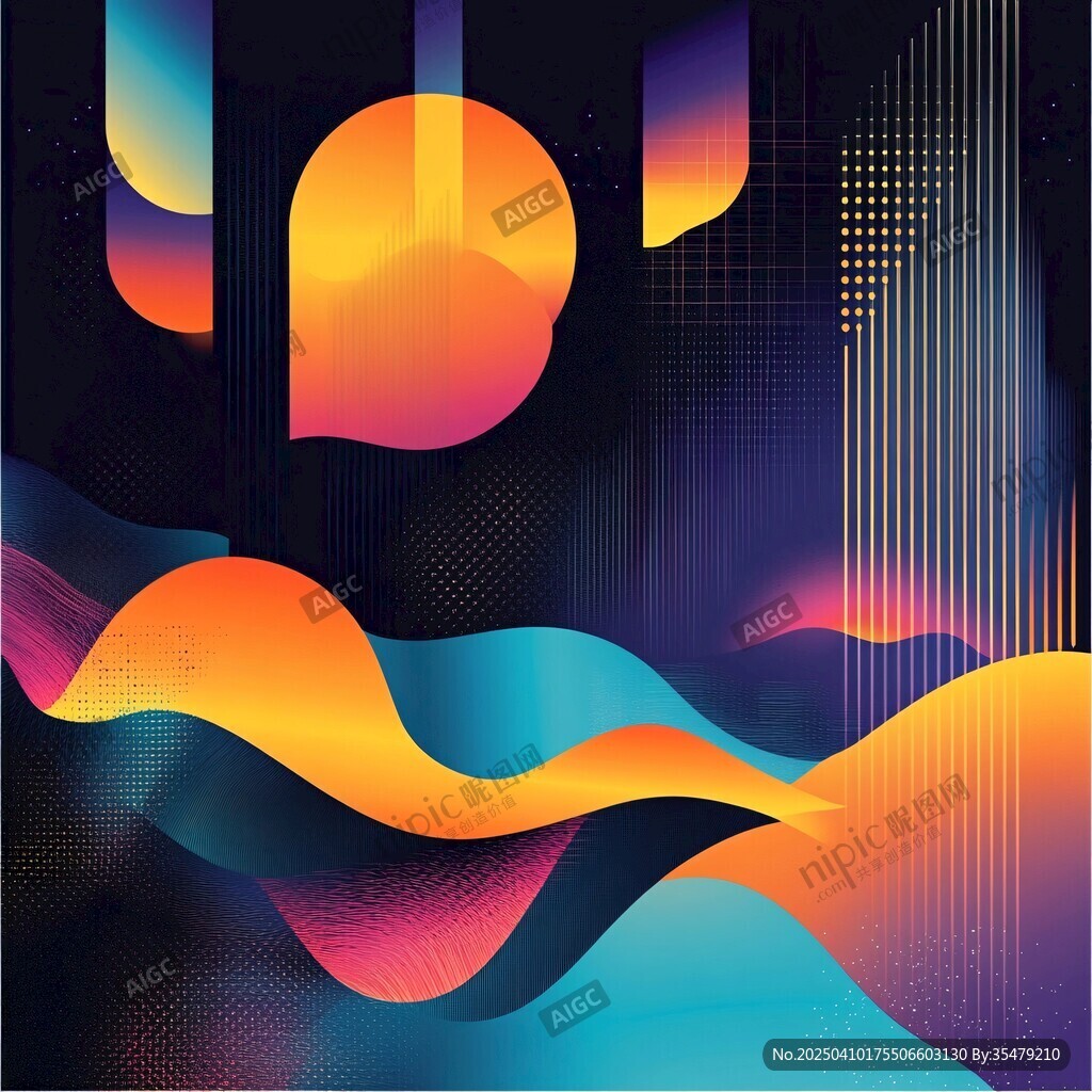 绚丽动感几何抽象艺术背景