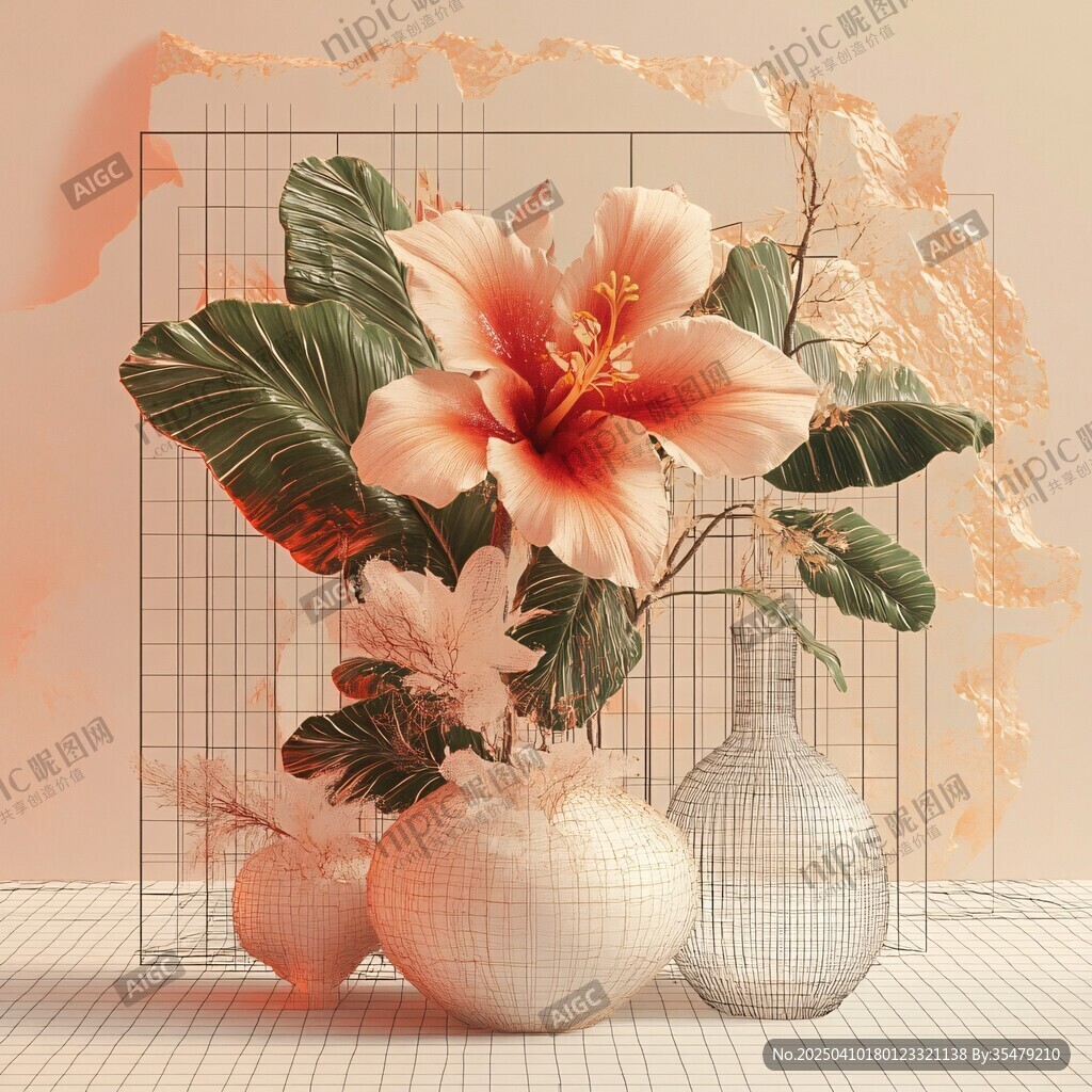 梦幻花卉组合花瓶艺术