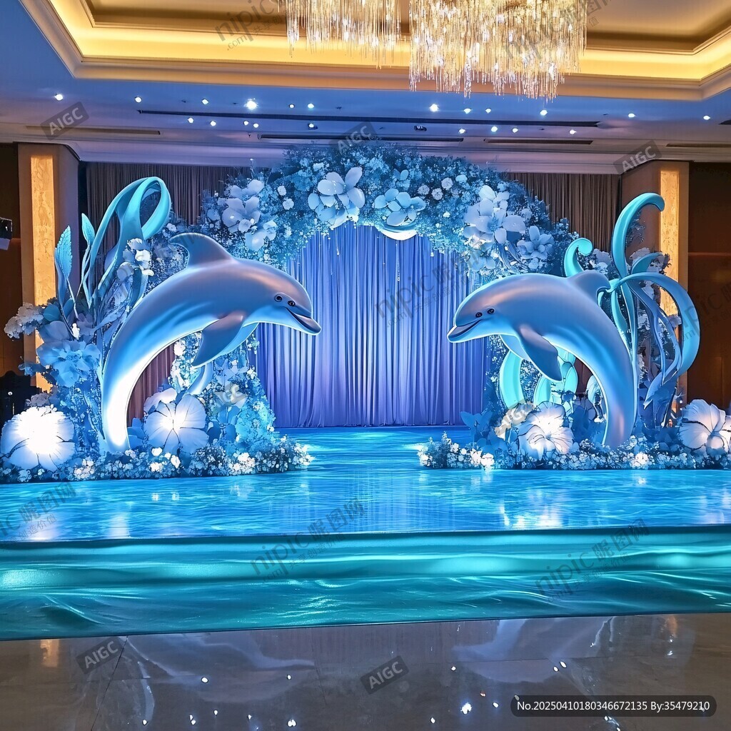 梦幻海洋主题婚礼舞台布置