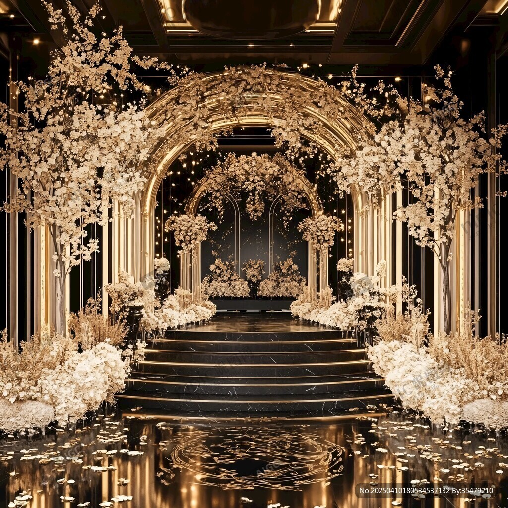 奢华金色系浪漫婚礼场景