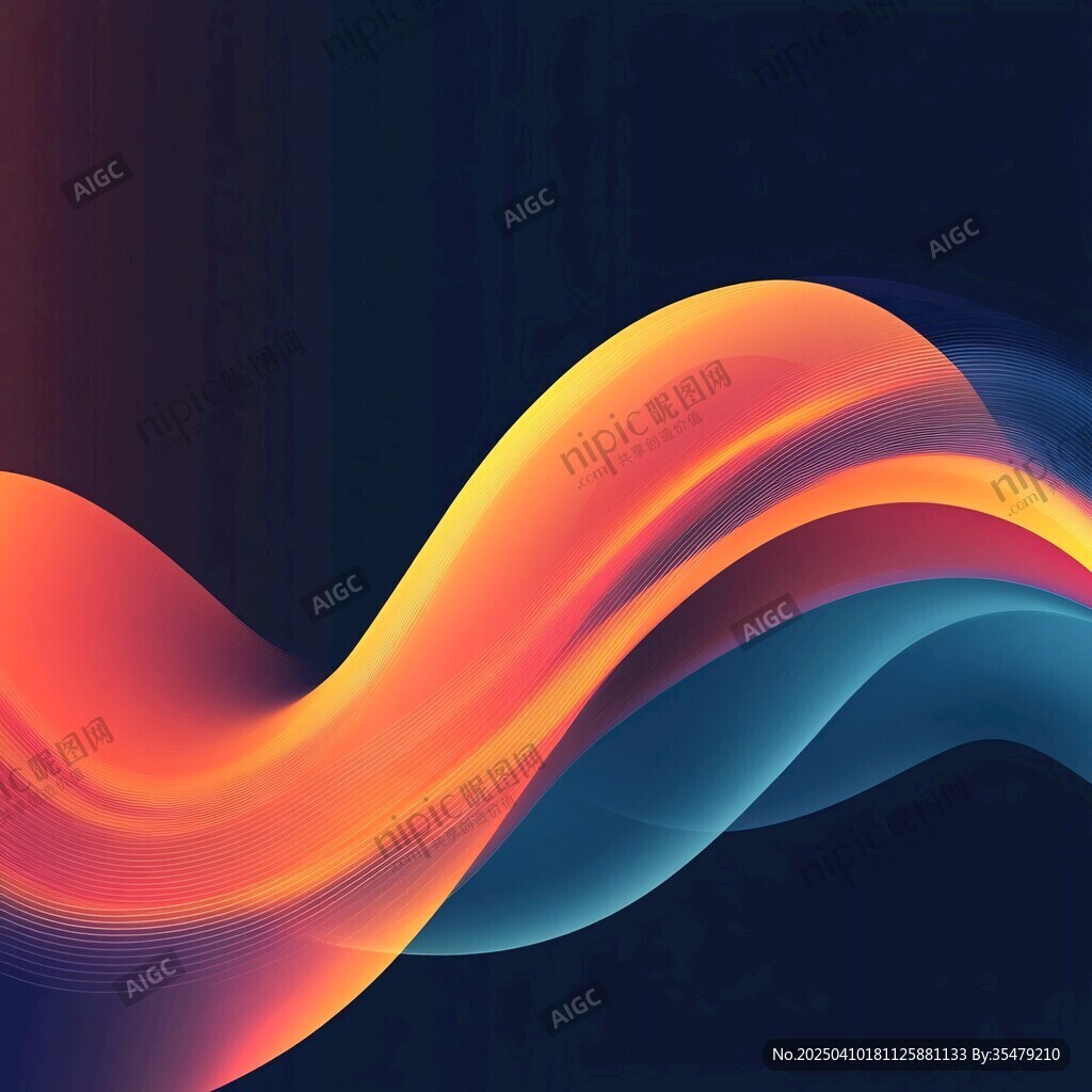 绚丽动感彩色波浪背景图