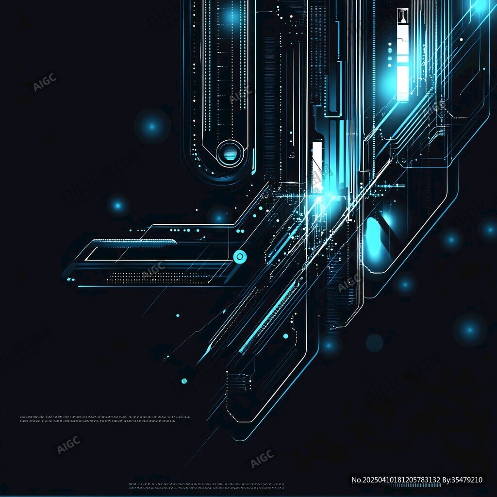 科技感电路蓝光背景图
