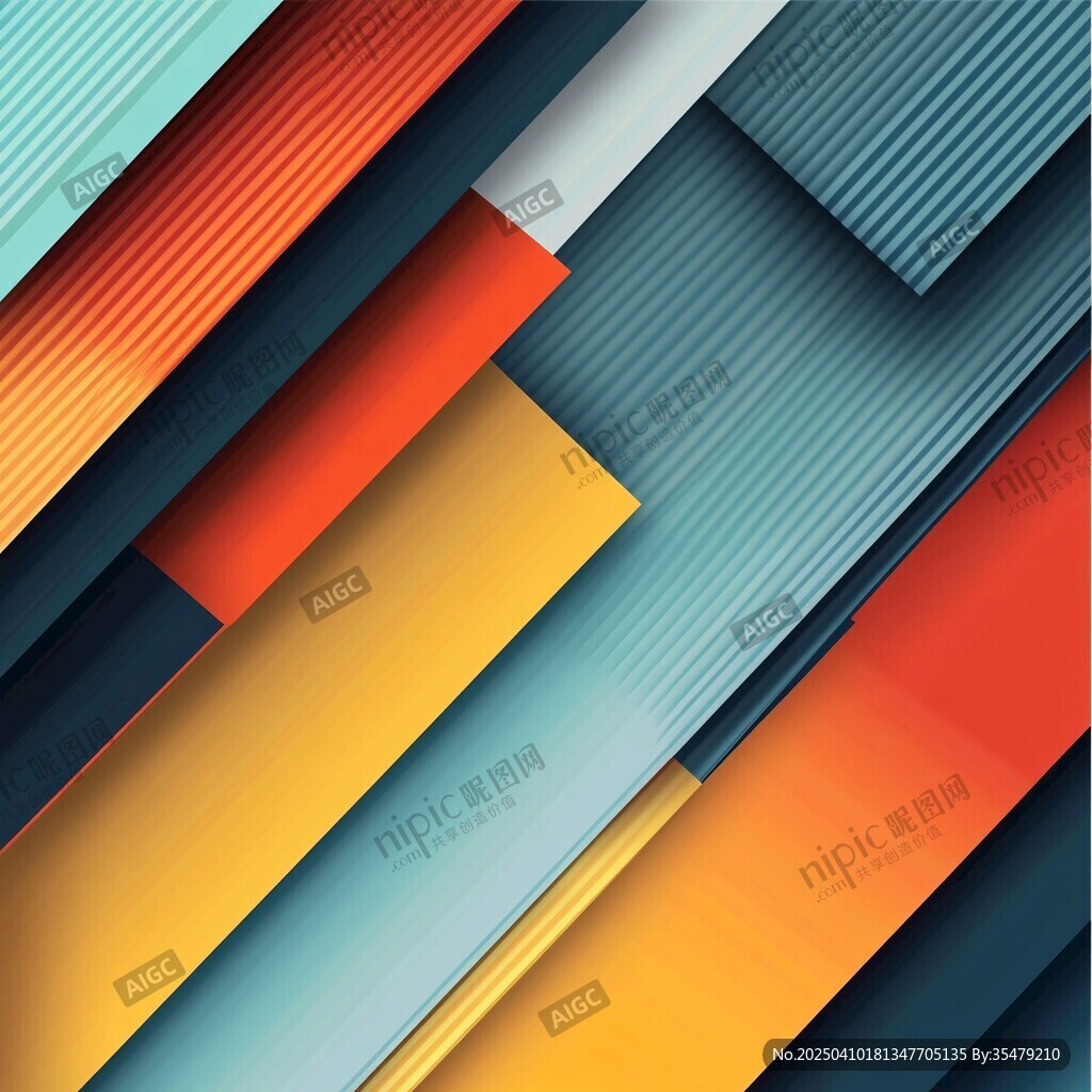 多彩几何拼接抽象背景图