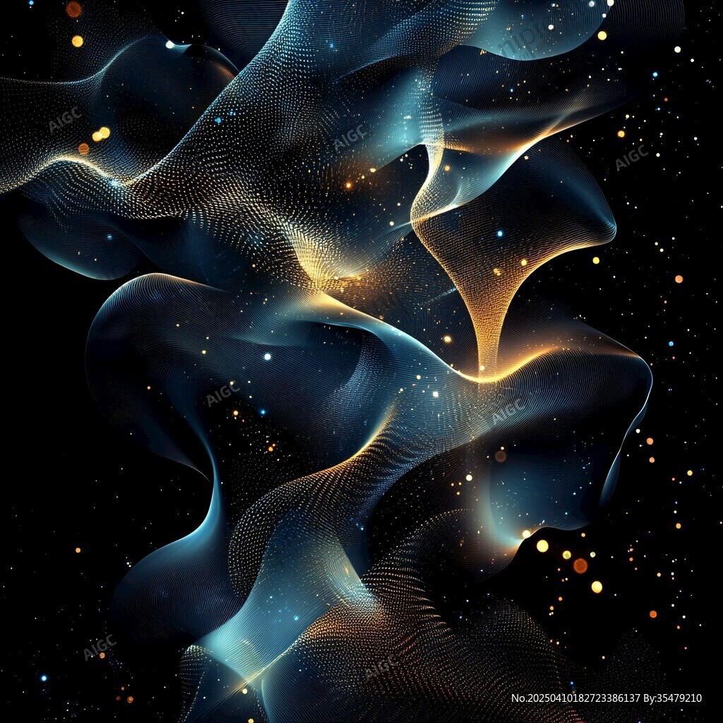 梦幻流动的科技感线条光影