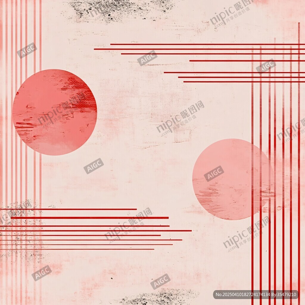 红色几何抽象艺术背景图