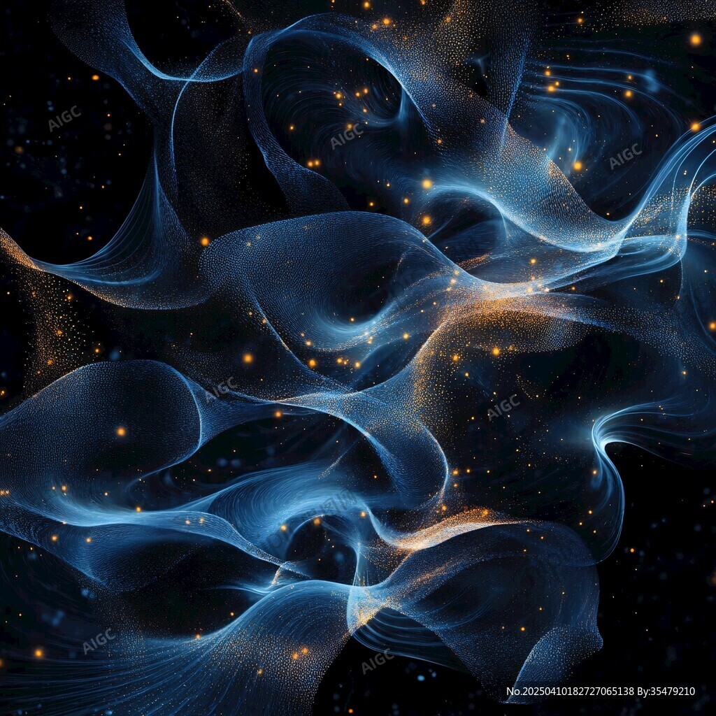 梦幻蓝色星云光影艺术