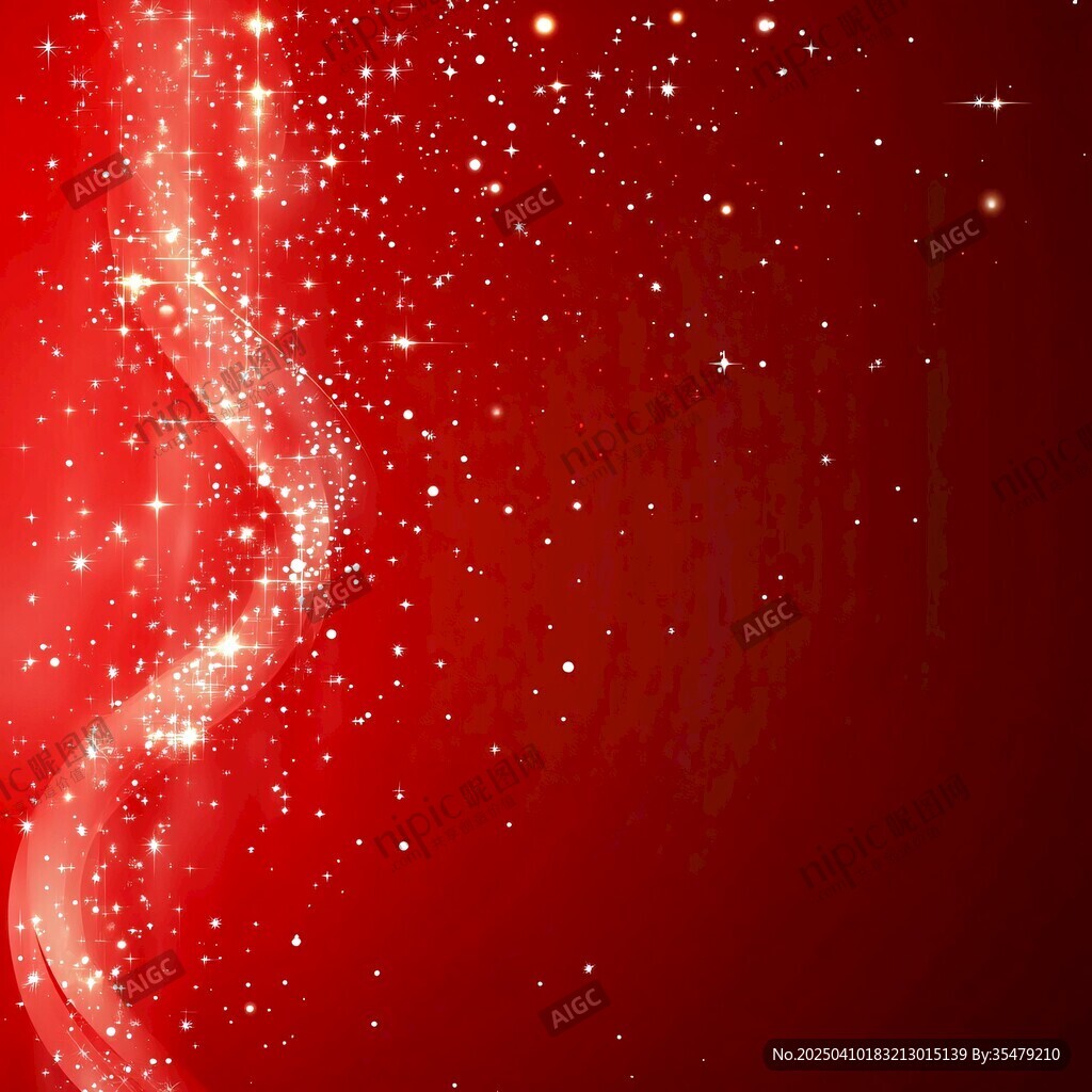 红色闪耀星光背景图