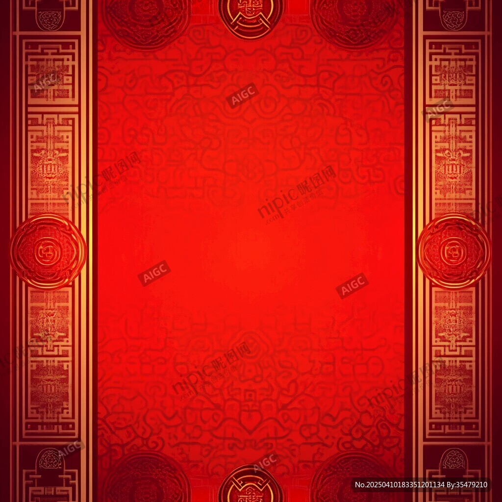 中国风红色古典花纹背景图