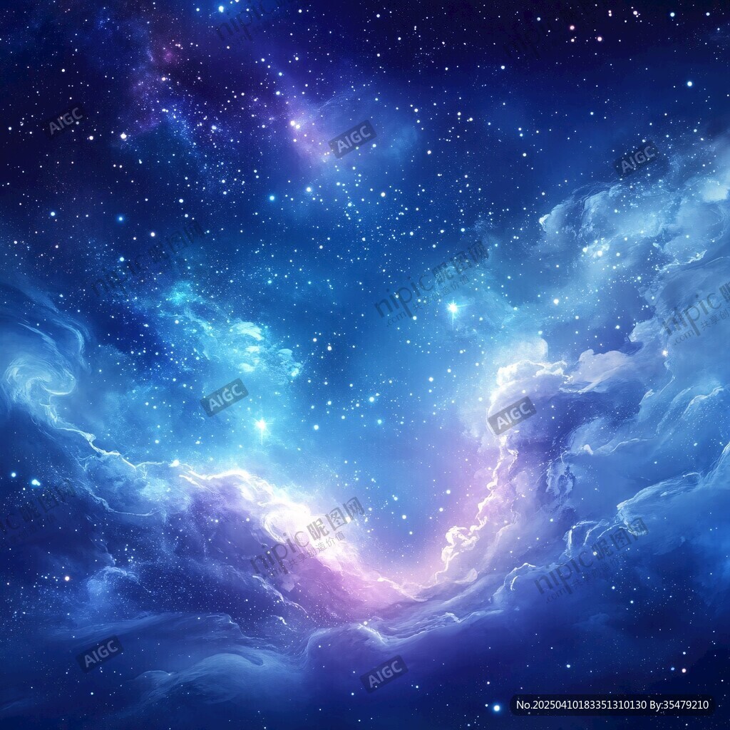梦幻星空下的云海奇观