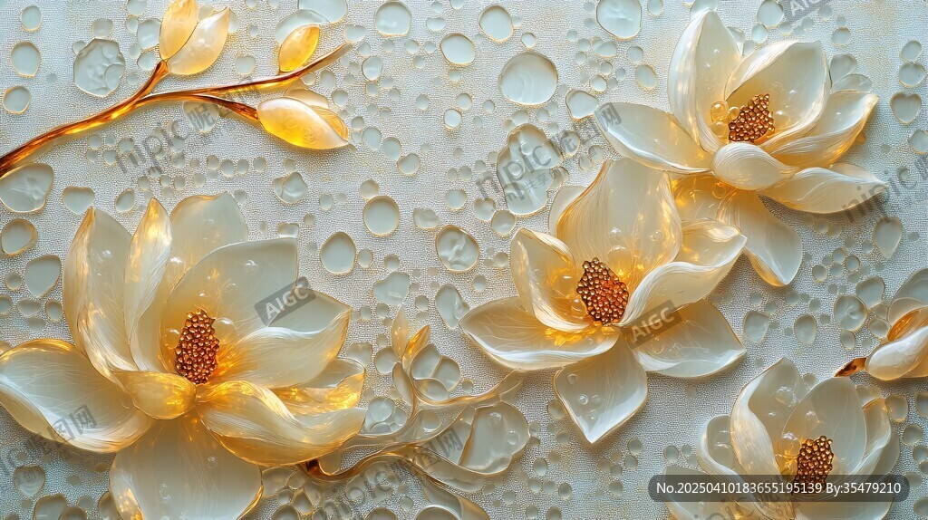 玉兰花与水珠的唯美画面