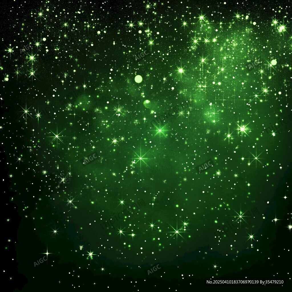 绿色梦幻星空背景图