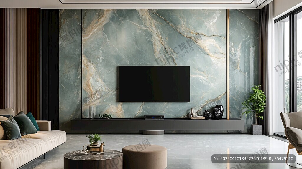现代简约风客厅电视背景墙