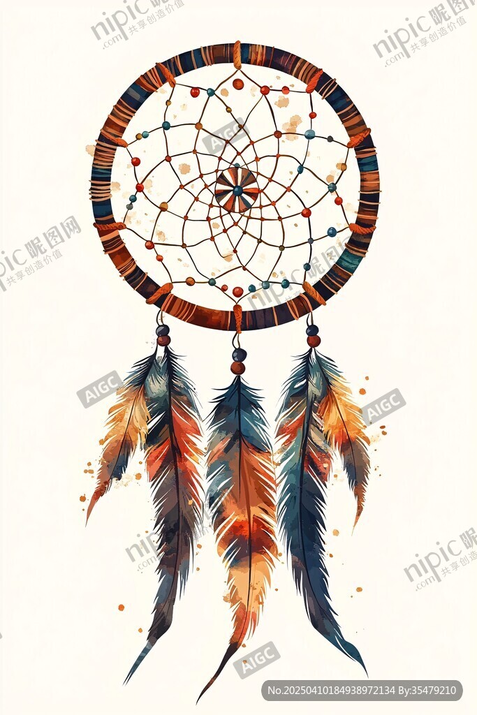 精美梦幻捕梦网插画