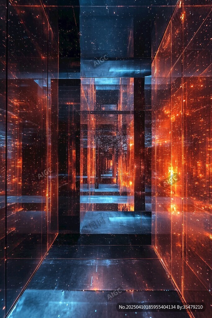 科技感未来空间数字走廊