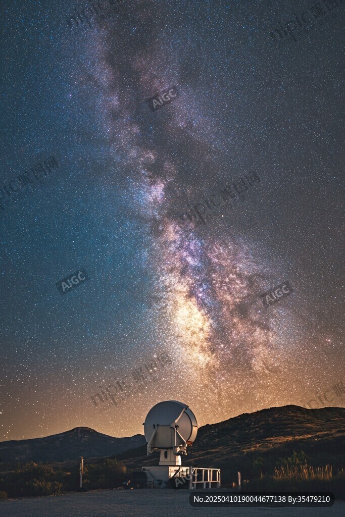 星空下的射电望远镜