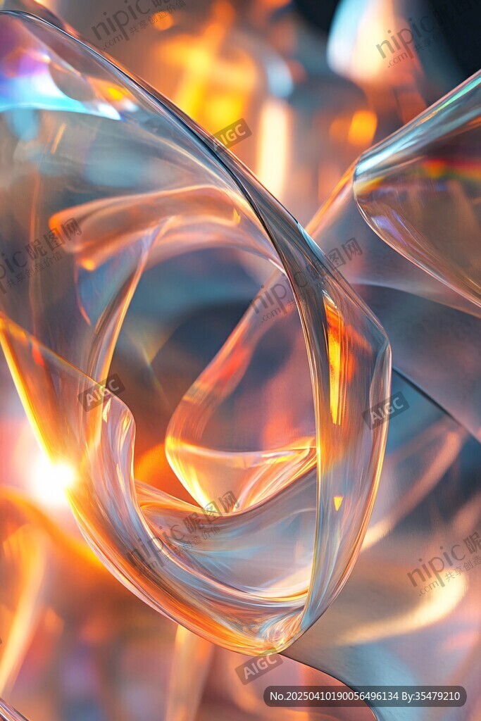 梦幻炫彩流动透明艺术形态