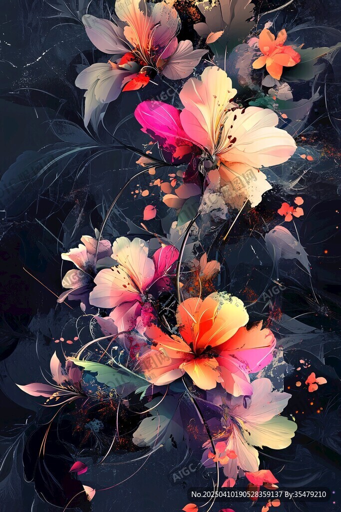 梦幻花卉图案