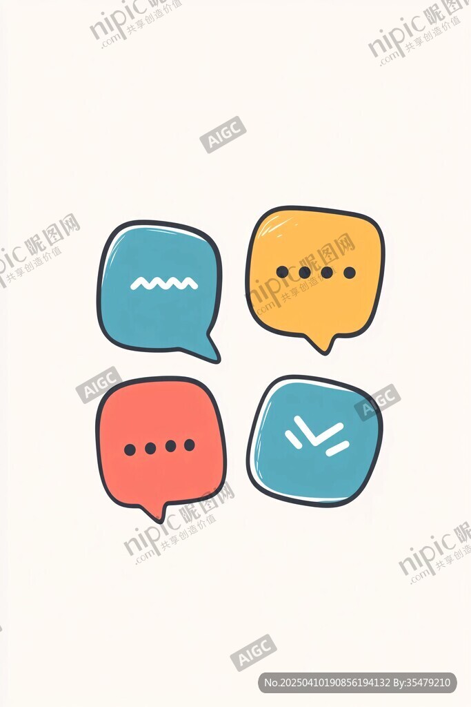多彩对话气泡图标设计